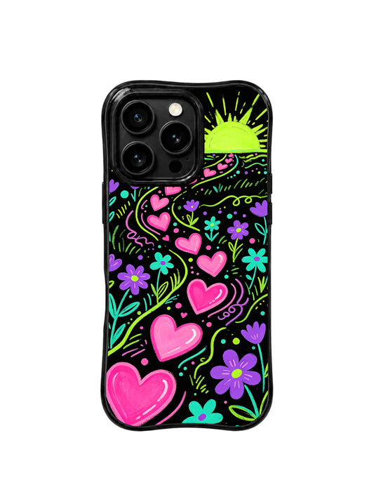Glow Heart Prairie iPhone 16 Pro case front view