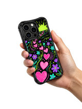 Glow Heart Prairie neon heart floral case