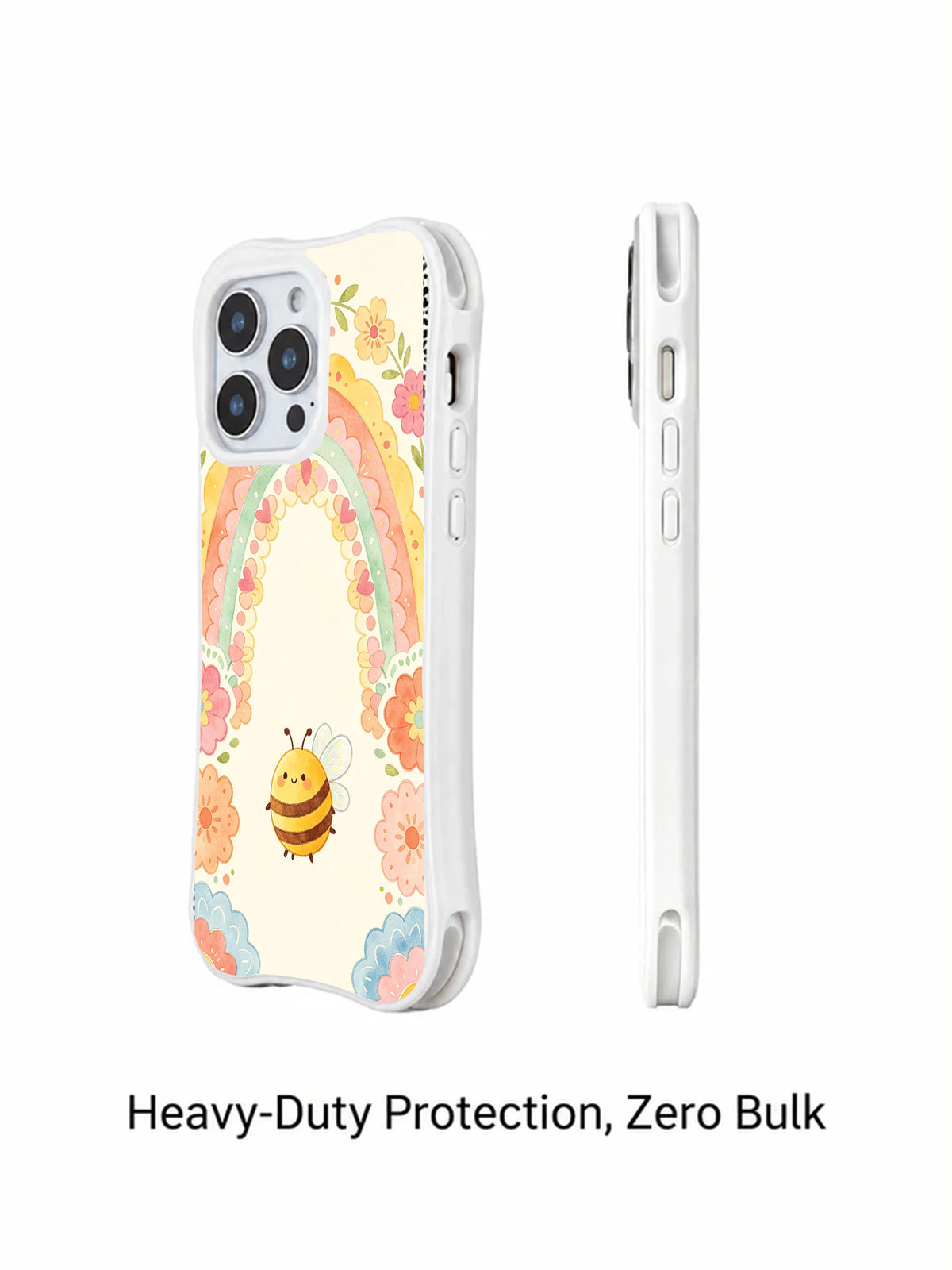 Golden Bee Garden iPhone 14 Pro case angled view