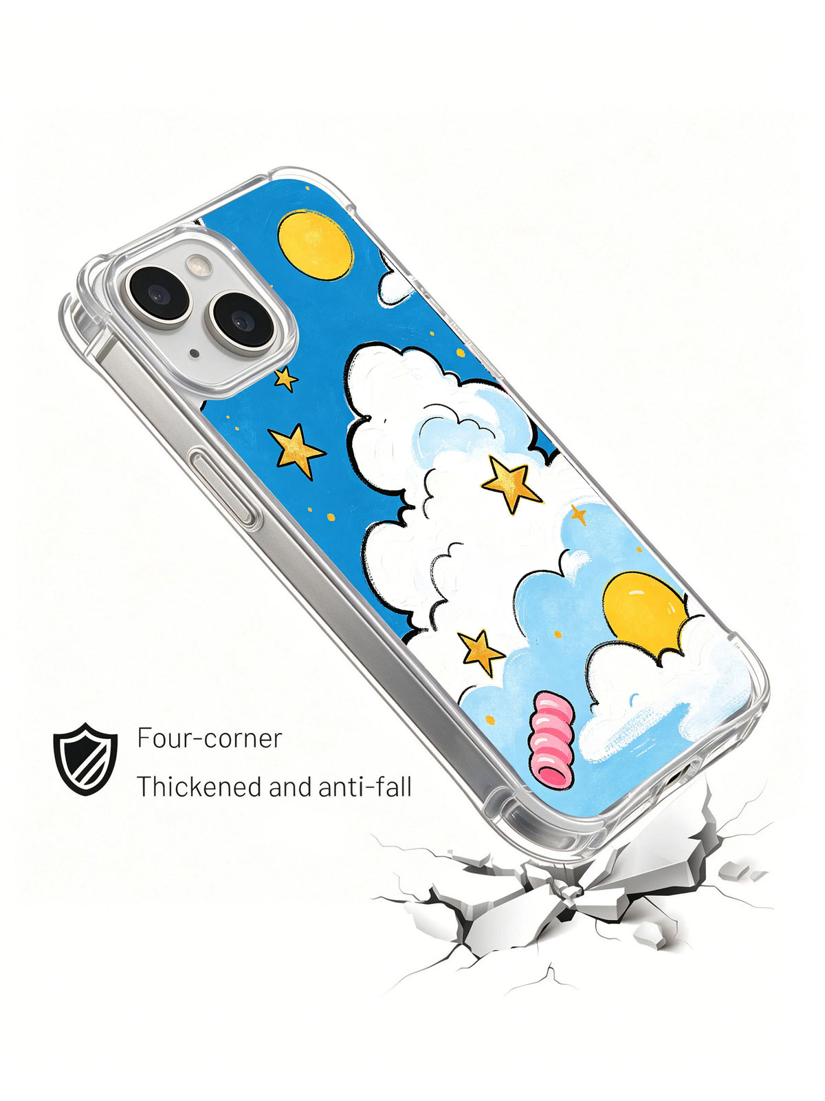Golden Cloud Anthem iPhone 14 case drop protection