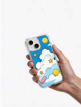 Golden Cloud Anthem iPhone 14 case held in hand