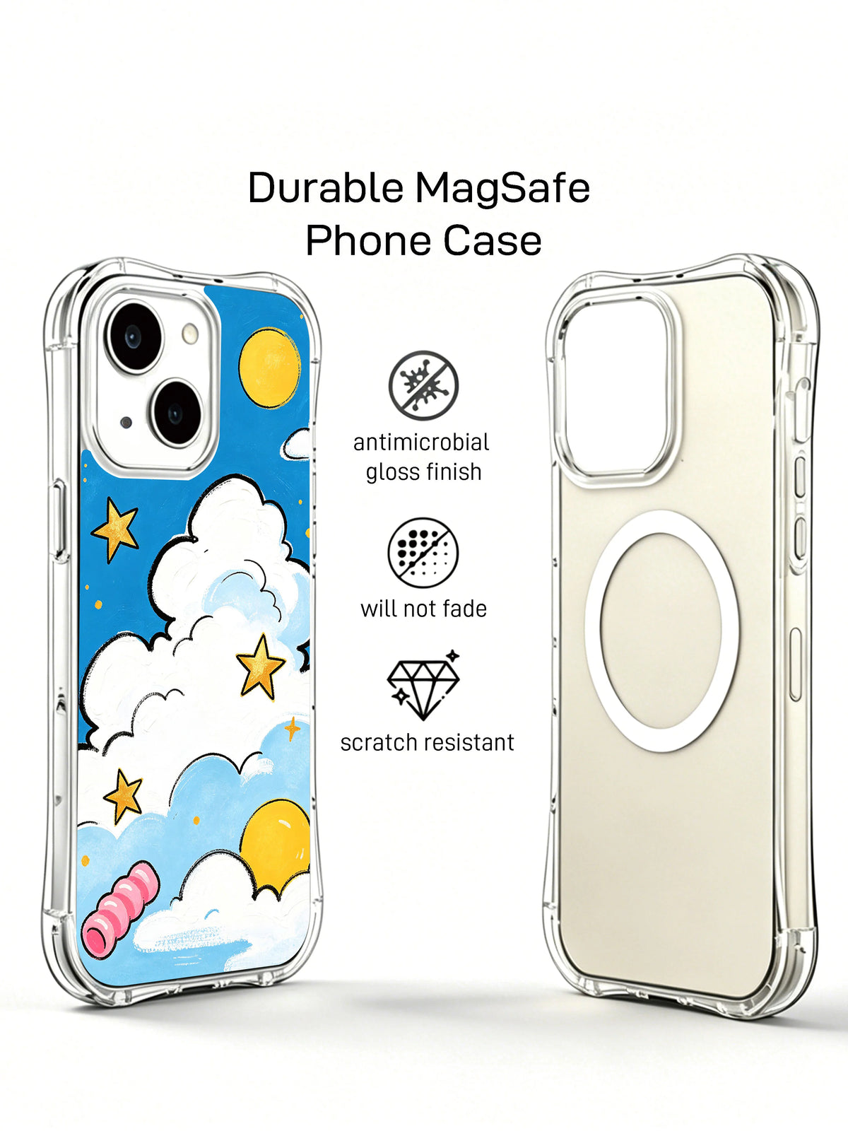 Golden Cloud Anthem iPhone 14 case MagSafe view