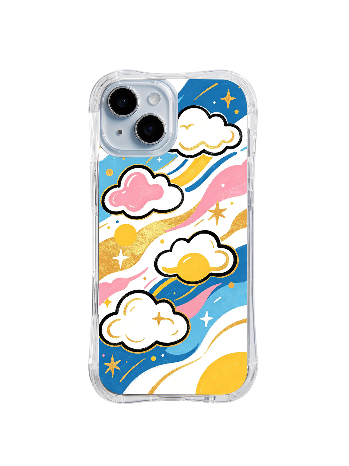 Rainbow Cloud Skyway pattern iPhone 14 case