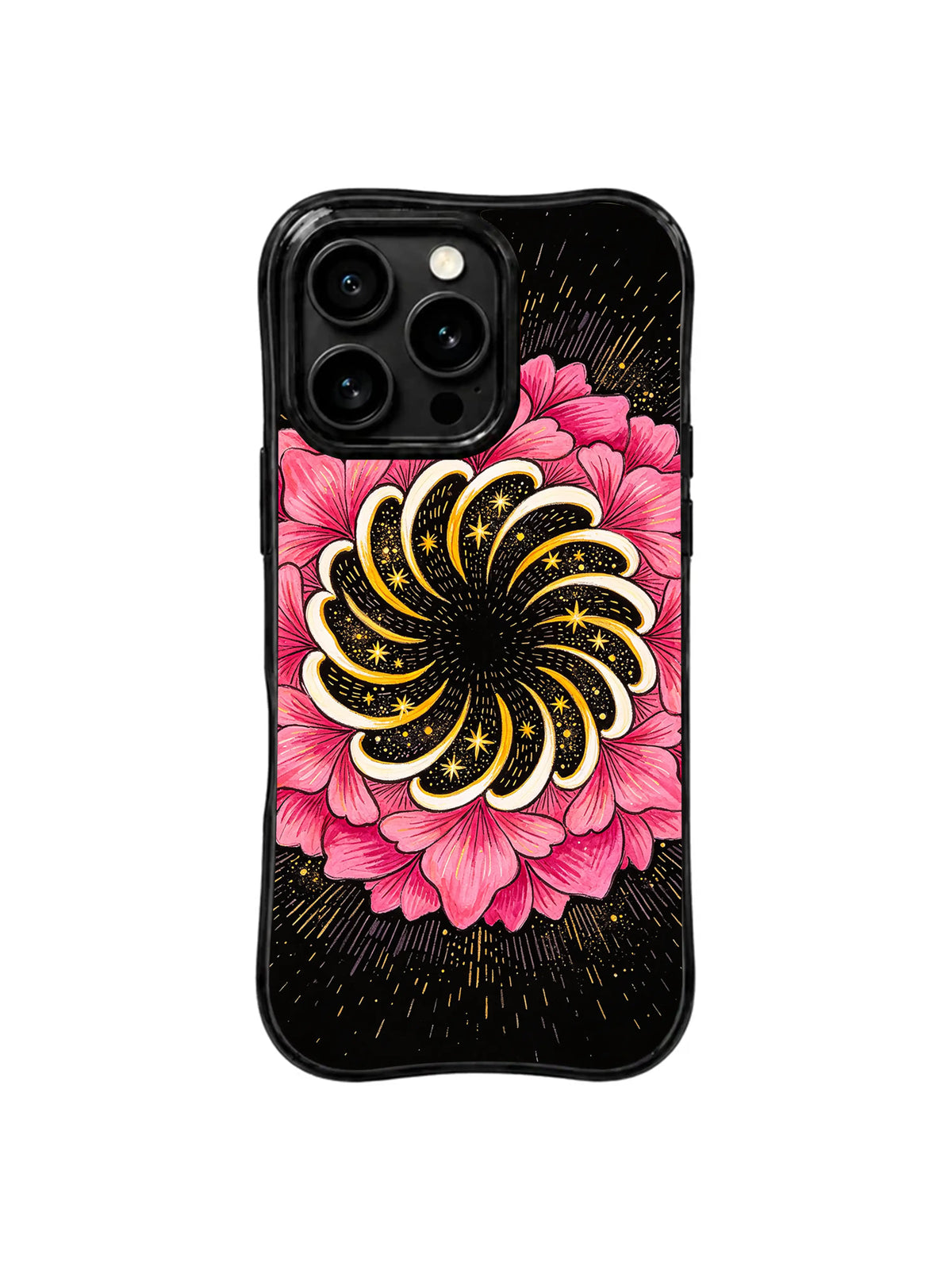 Fuchsia Vine Cascade pattern iPhone 15 Pro case
