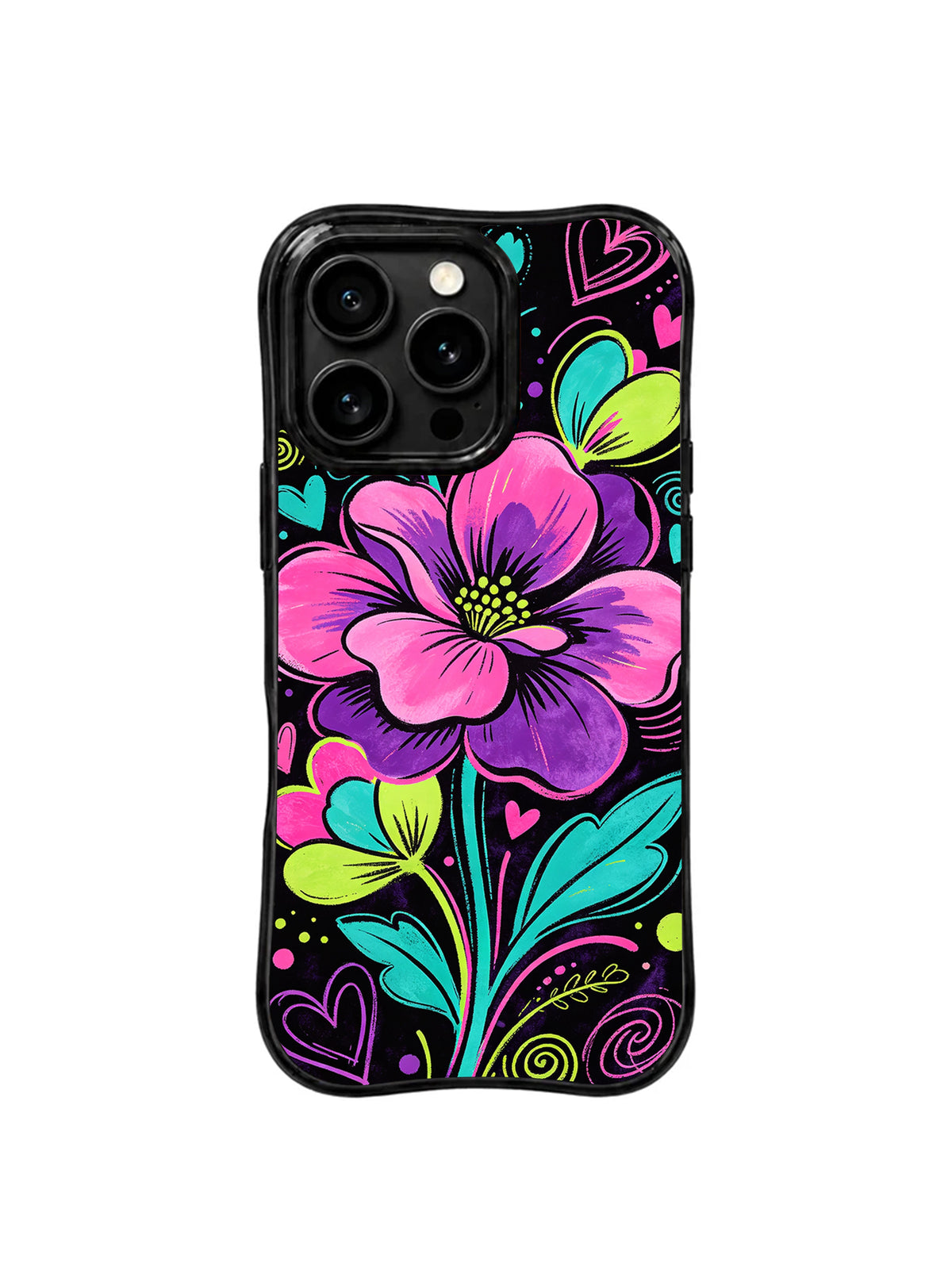 Golden Current Blossoms iPhone 15 Pro case front view