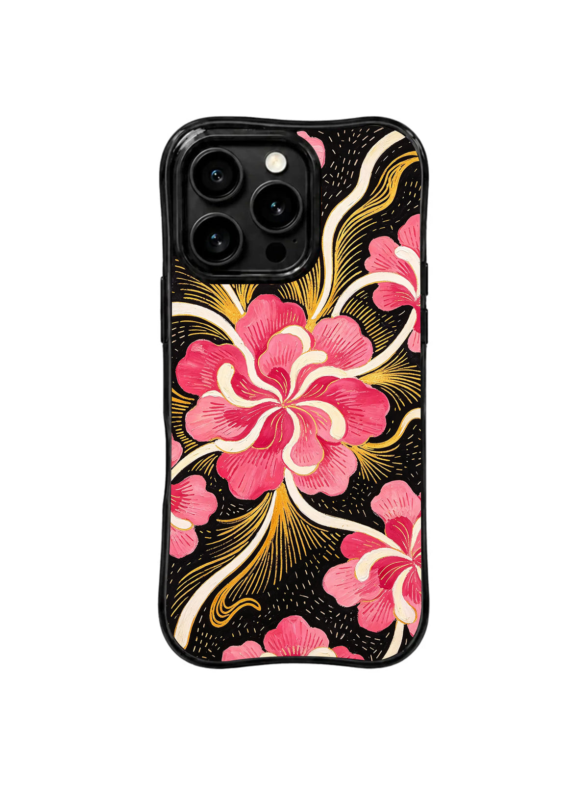 Neon Heart Blossom pattern iPhone 15 Pro case