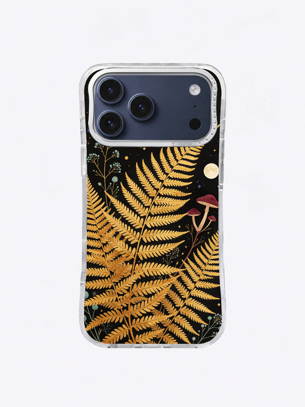 Golden Fern Constellation iPhone case, Moonlit Fern Crossing pattern