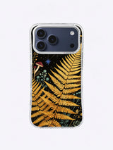 Golden Fern Constellation iPhone case, Indigo Star Fern Atlas pattern