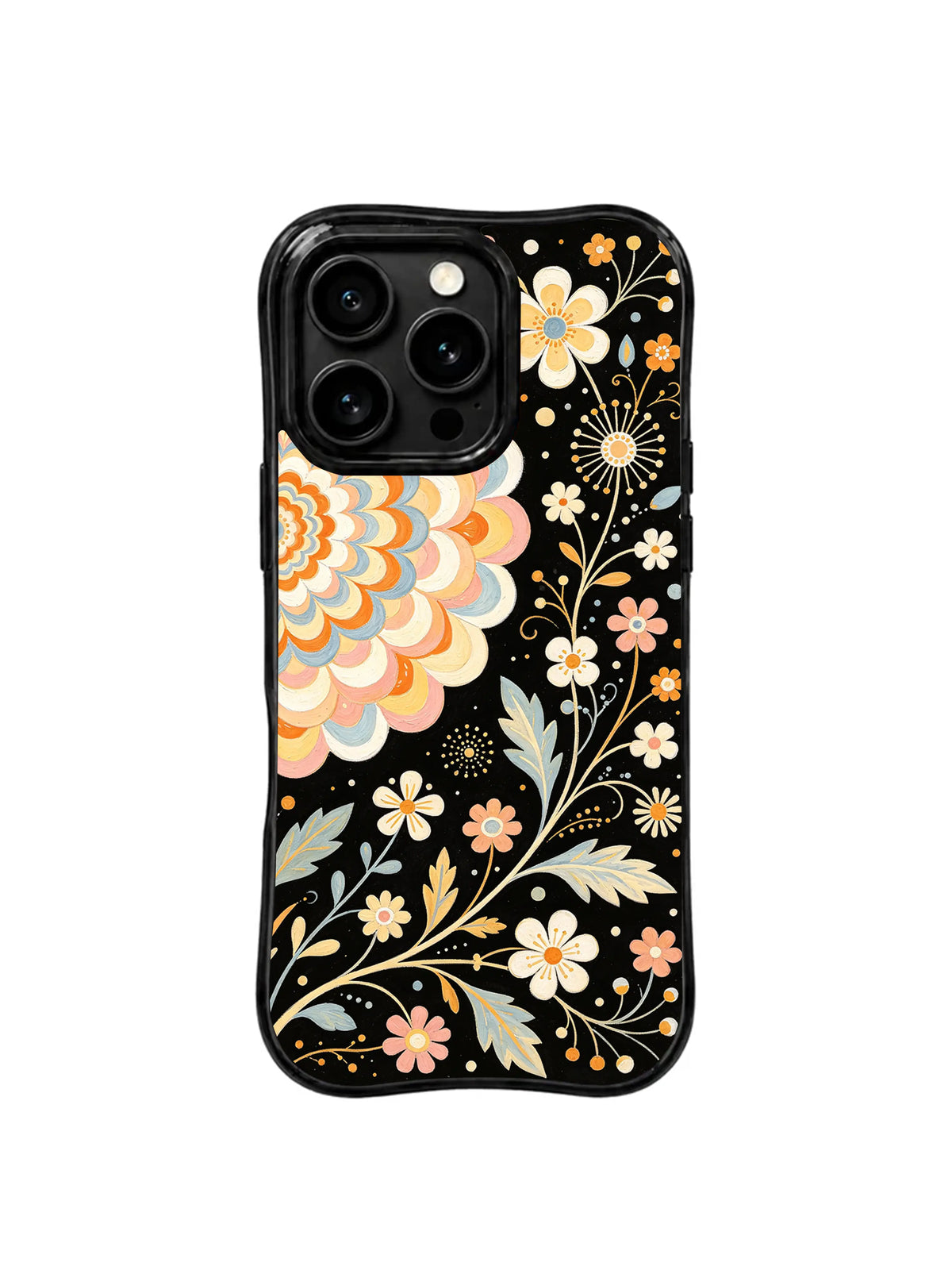 Golden Garden Orbits iPhone 15 Pro case pattern