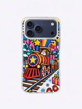 Ribbon Rail Celebration Golden Gift Express iPhone 17 Pro Max case pattern