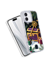 Angled front and back view of The Golden Key and the Gift Chest iPhone 17 case
