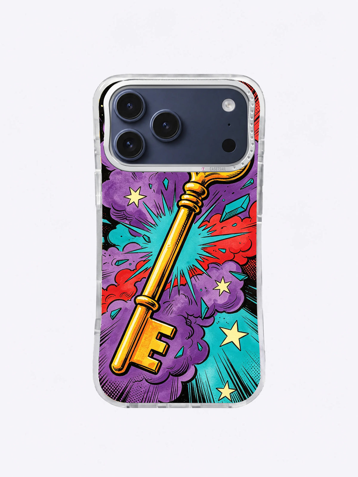 Golden Key Shock violet cloud antique key artwork on an iPhone case
