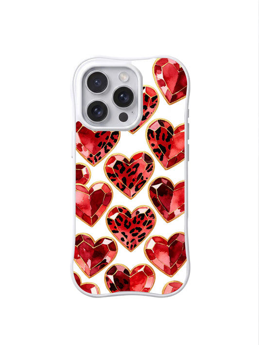 Golden Love Mosaic ruby heart iPhone 16 Pro case view 1
