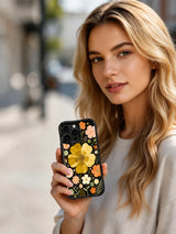 Golden Meadow Signal iPhone 15 Pro case lifestyle view