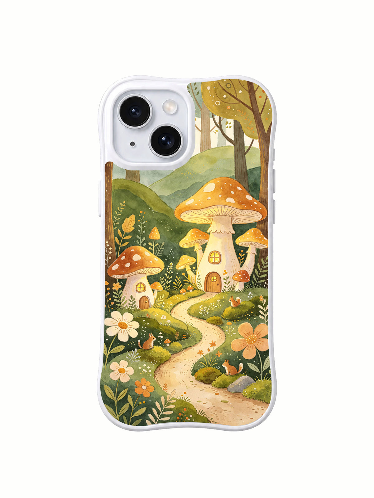 Product or handheld view of the The Golden Mushroom Village case