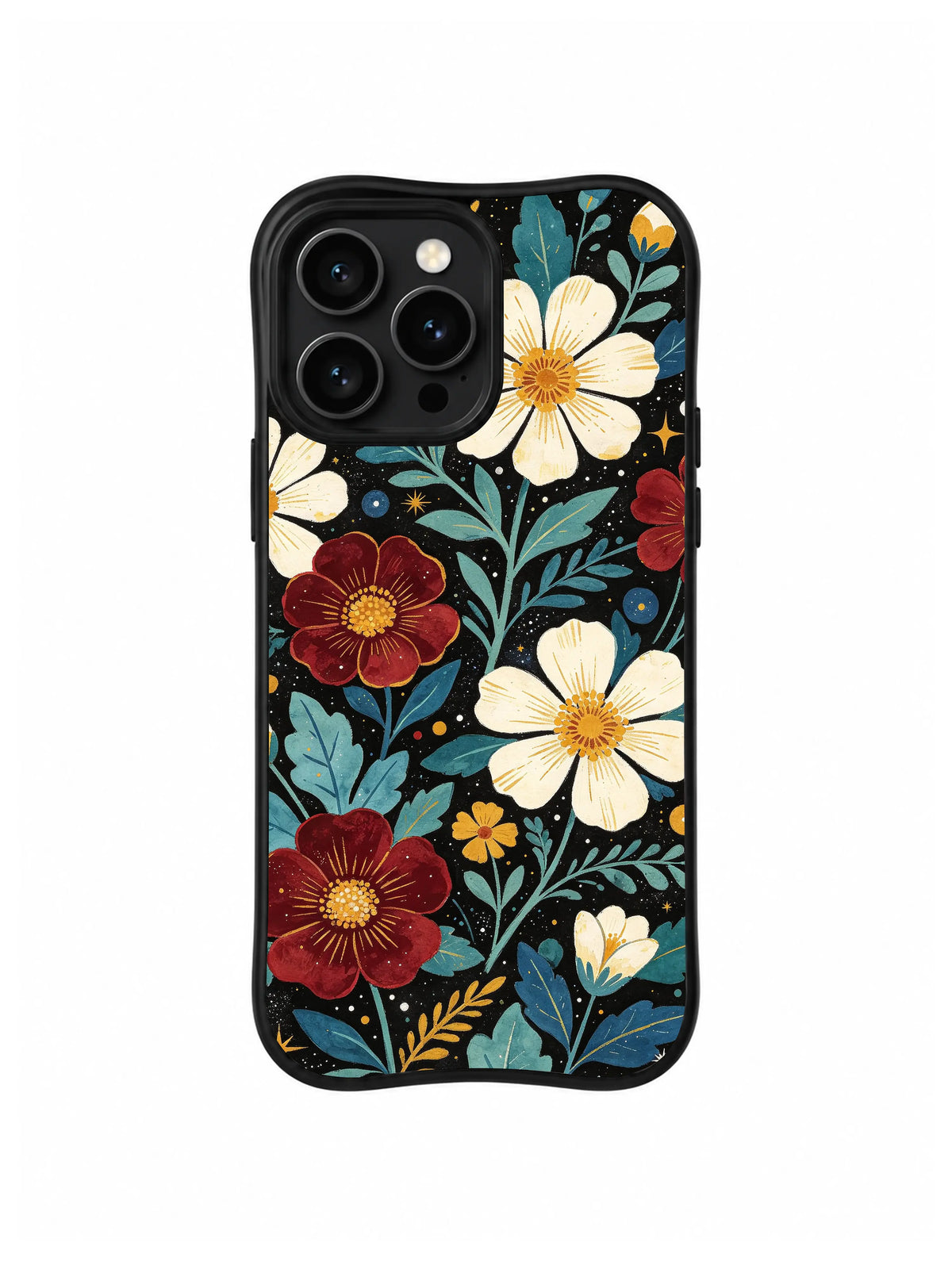 Cosmic Ivory Bloomfield pattern on iPhone 15 Pro case
