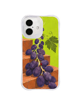 Steady progress grape iPhone case pattern with clustered fruit and cream vine stem