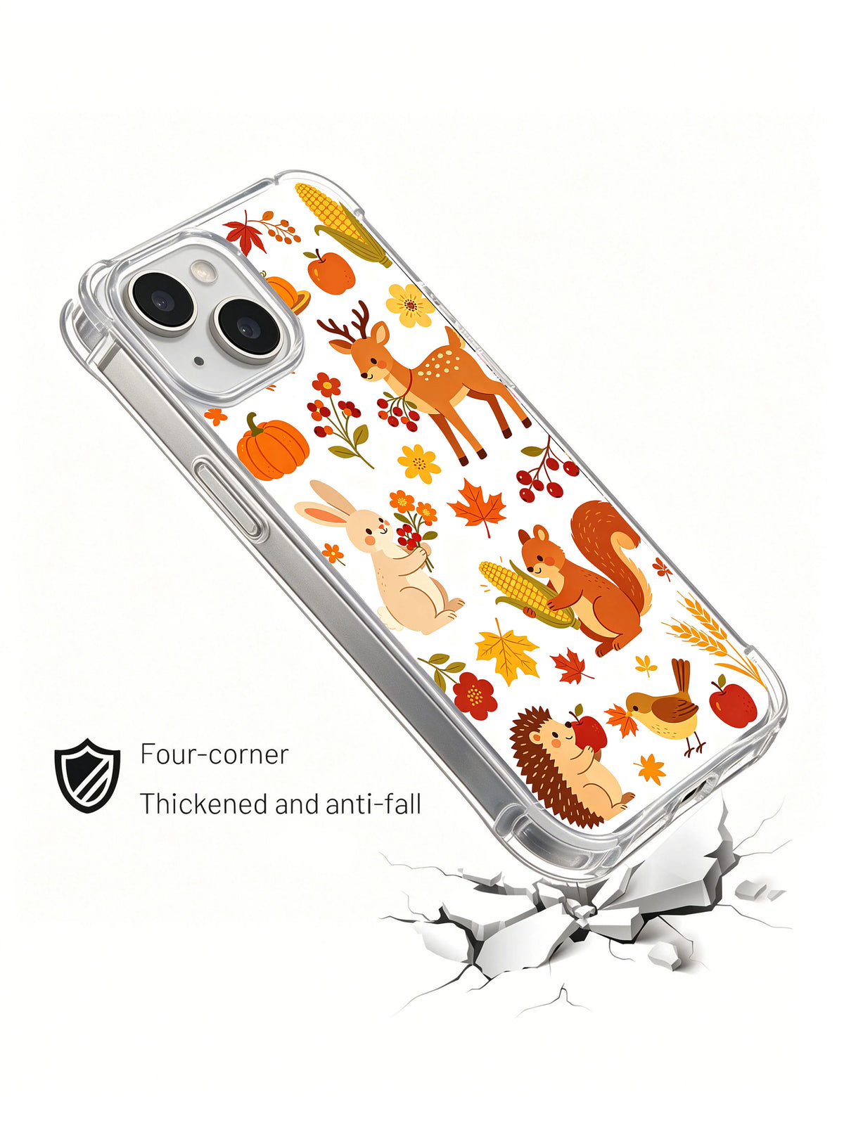 Gratitude Garden Feast: Angled illustrated case above a drawn cracked surface.