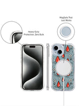 Gray Blue Raindrop Garden: front and back presentation with a circular charging accessory.