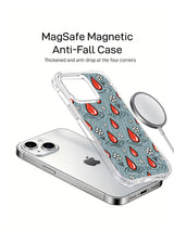 Gray Blue Raindrop Garden: case shown separately from a phone beside a circular charging accessory.