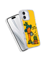 Growing Is Not a Race carrot gardener iPhone 16 case shown in an angled product view