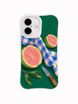 Front view of the Guava Picnic Fold iPhone 16 case