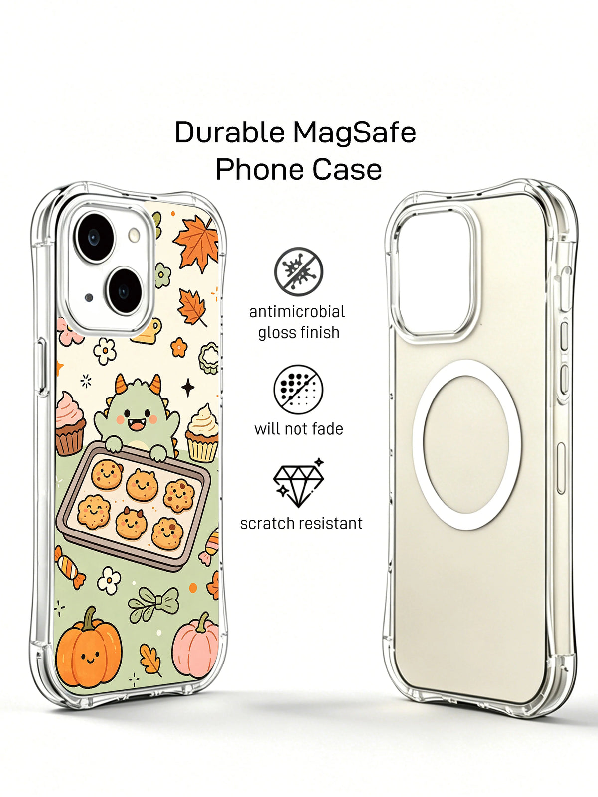 Halloween Cookie Monster Bakery iPhone 14 case side and back view
