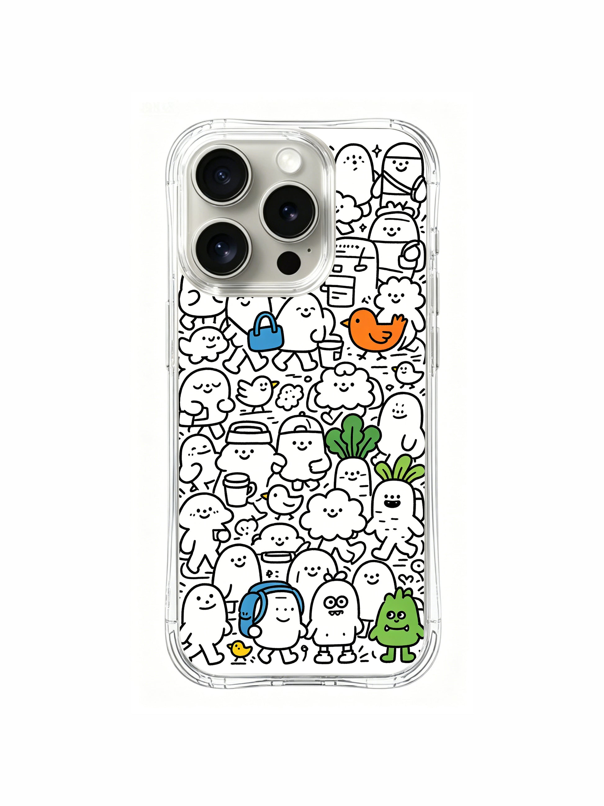 Hand-drawn modern naive expression rush hour illustration iPhone 15 pro Case, Nico Scribble signature phone casing made in USA by PhoneCasing, upscale casual art phone cover.