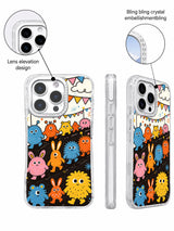 Crystal camera frame detail on colorful animal art case