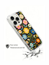 Happy botanical floral iPhone 15 Pro case drop protection