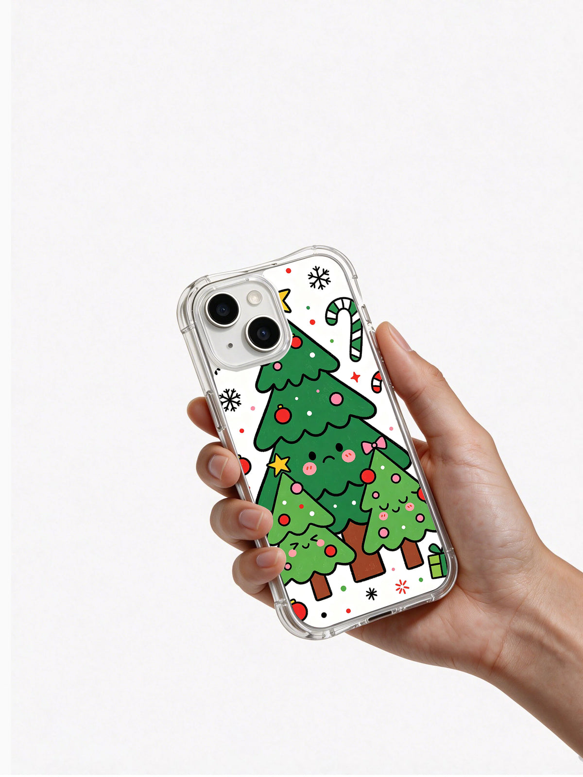 Happy Christmas Tree Characters hand held case