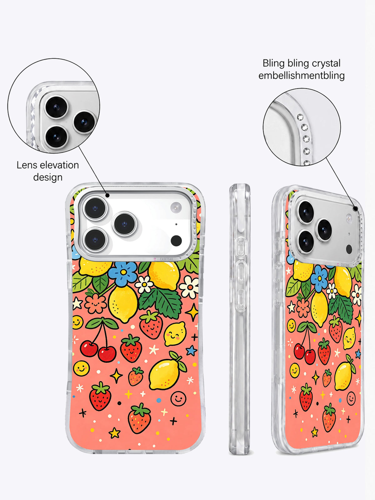 Happy Fruit Symphony iPhone 17 Pro Max case artwork detail