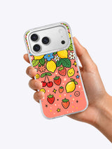 Happy Fruit Symphony iPhone 17 Pro Max case lifestyle view