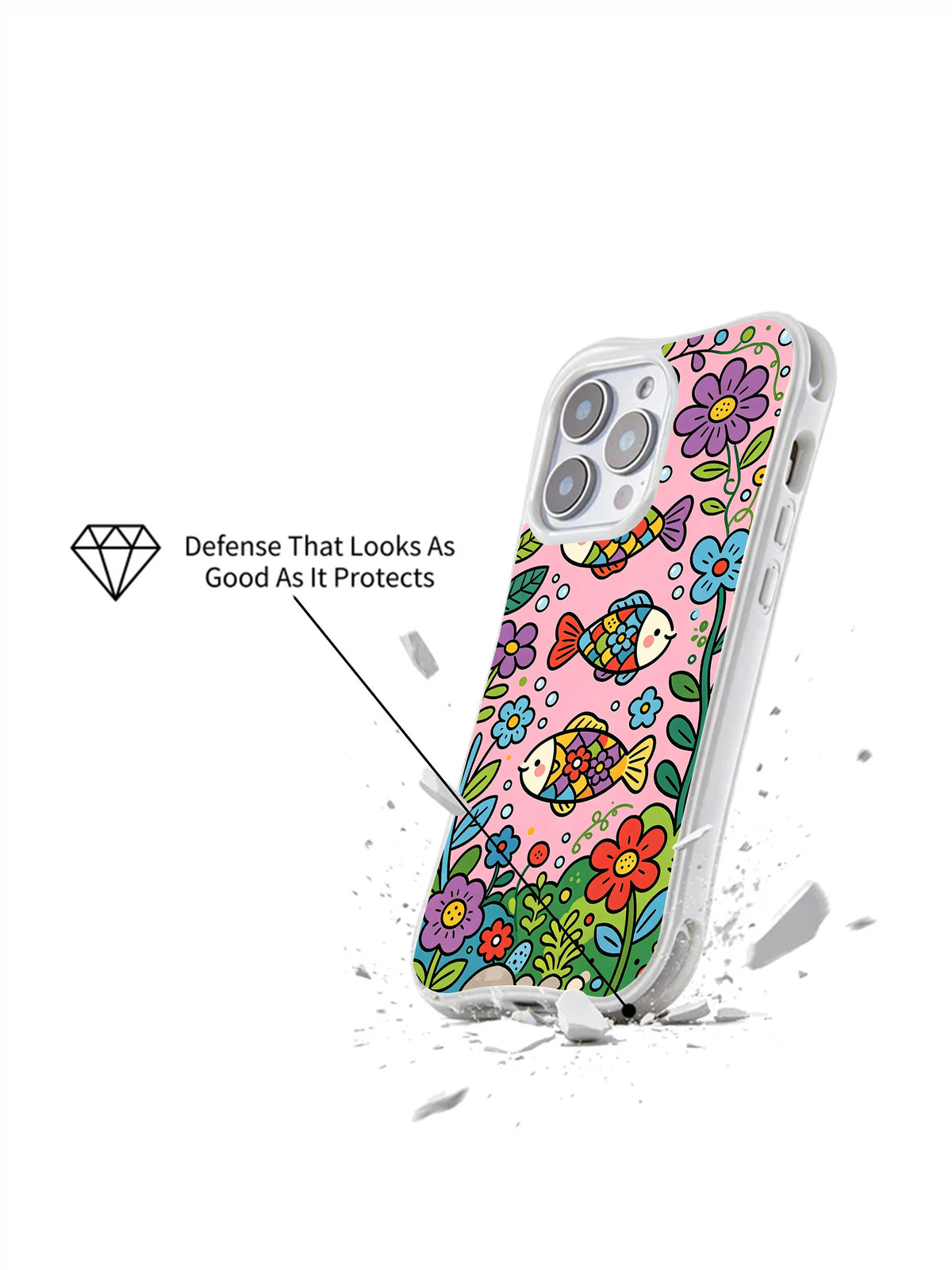 Happy garden fish iPhone 14 Pro case product detail