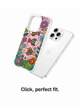 Happy garden fish iPhone 14 Pro case floral artwork
