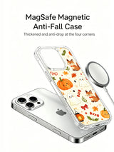 Happy Halloween Forest Friends iPhone 14 Pro case shown with magnetic accessory