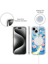 Happy Meadow Friends iPhone 14 case MagSafe detail