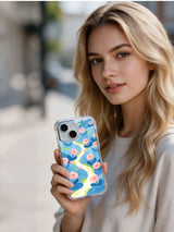 Happy Meadow Friends iPhone 14 case lifestyle