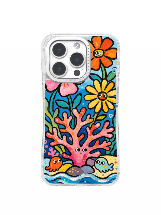 The Happy Ocean Garden art iPhone 15 Pro Max case front view