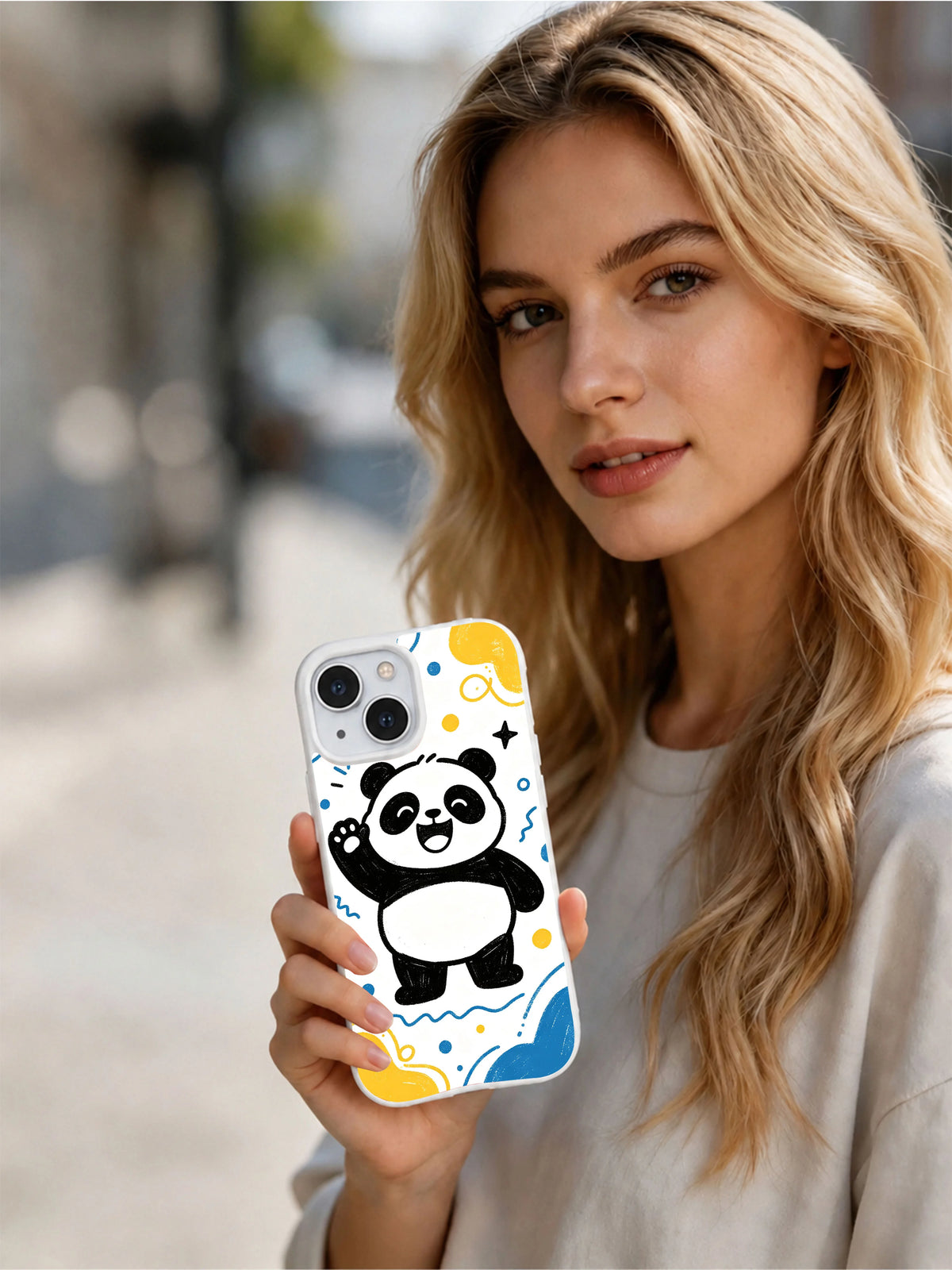 Happy Panda Energy iPhone 13 case lifestyle commerce view 6