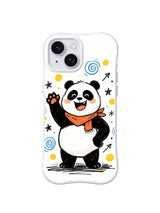 Scarfed Panda Hello – Happy Panda Energy iPhone 13 case by Kito Bramble