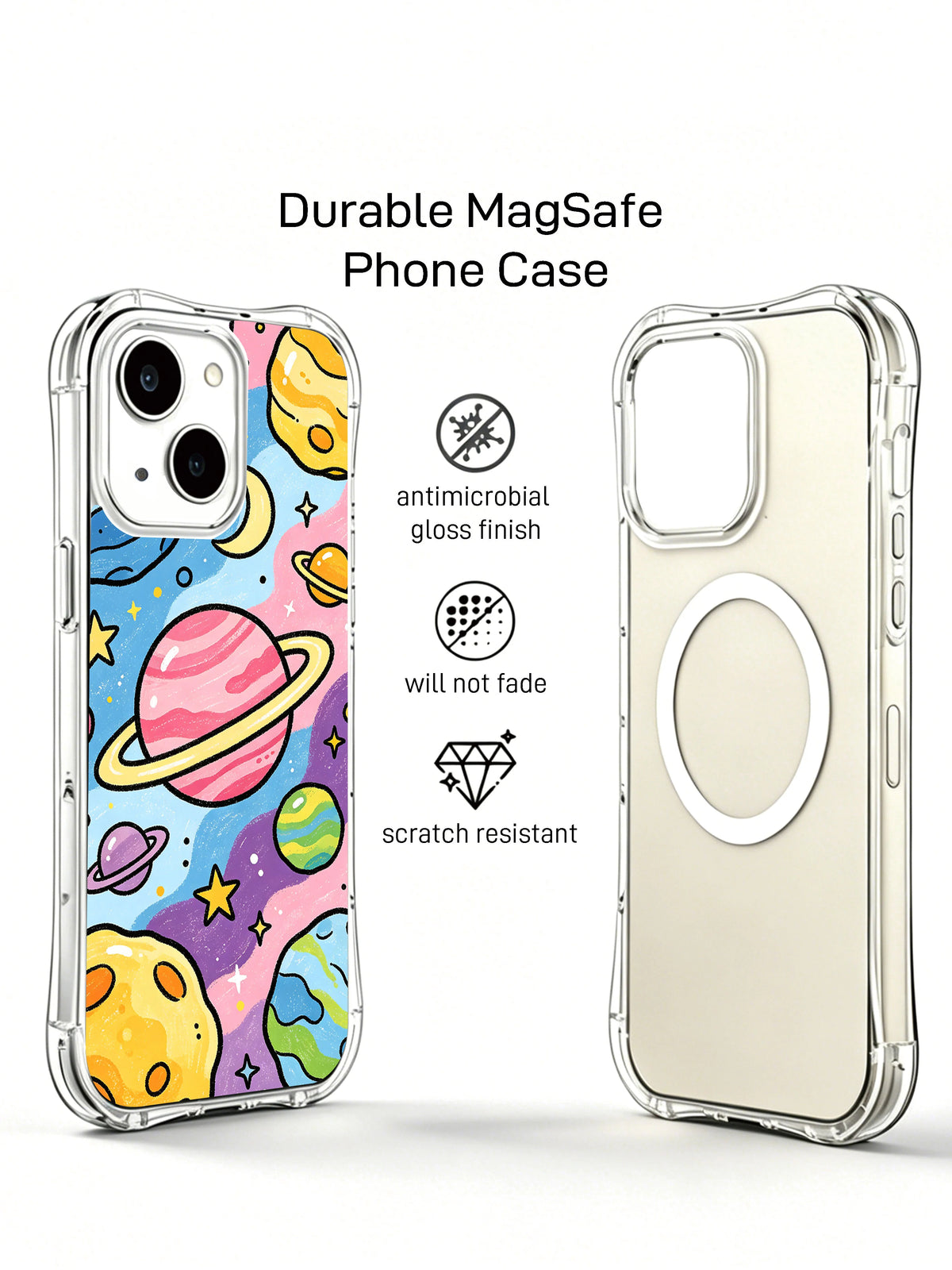 Happy Planet iPhone 14 MagSafe case front and back