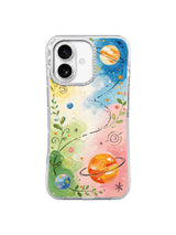 Pastel Botanical Cosmos art on iPhone 16 Pro case