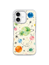 Planet Confetti Parade art on iPhone 16 Pro case