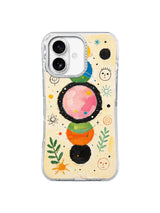 Stacked Joy Worlds colorful planet art on iPhone 16 Pro case