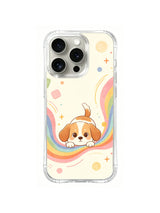 Rainbow Meadow Puppy pattern iPhone 14 Pro case