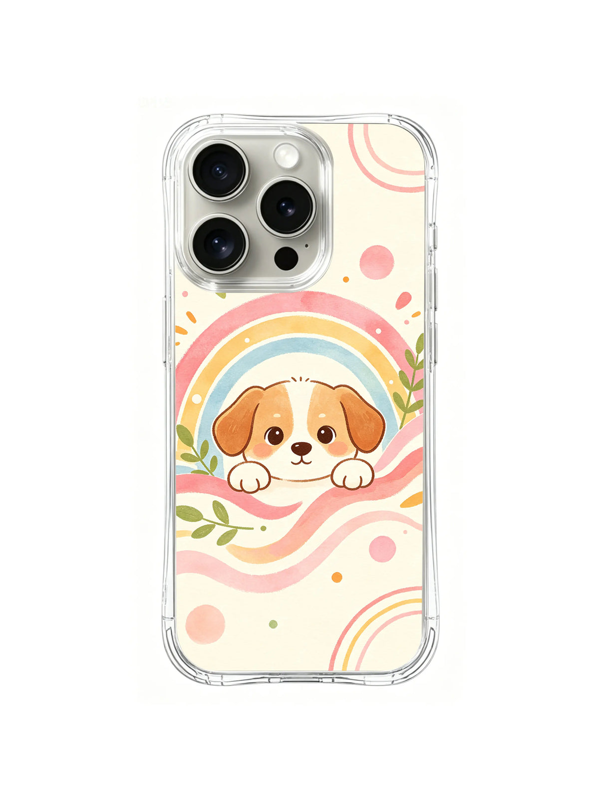 Flower Rainbow Puppy pattern iPhone 14 Pro case