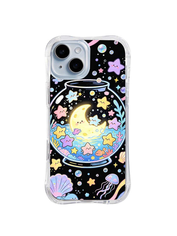 Happy Star Aquarium iPhone 15 Case – Kawaii Ocean Art