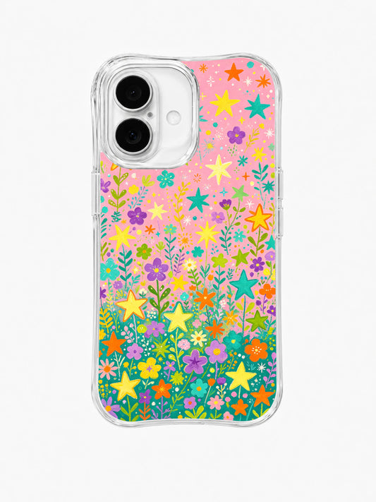 Rainbow Starflower Meadow: A dense meadow of small flowers and stars rises through a rainbow palette.