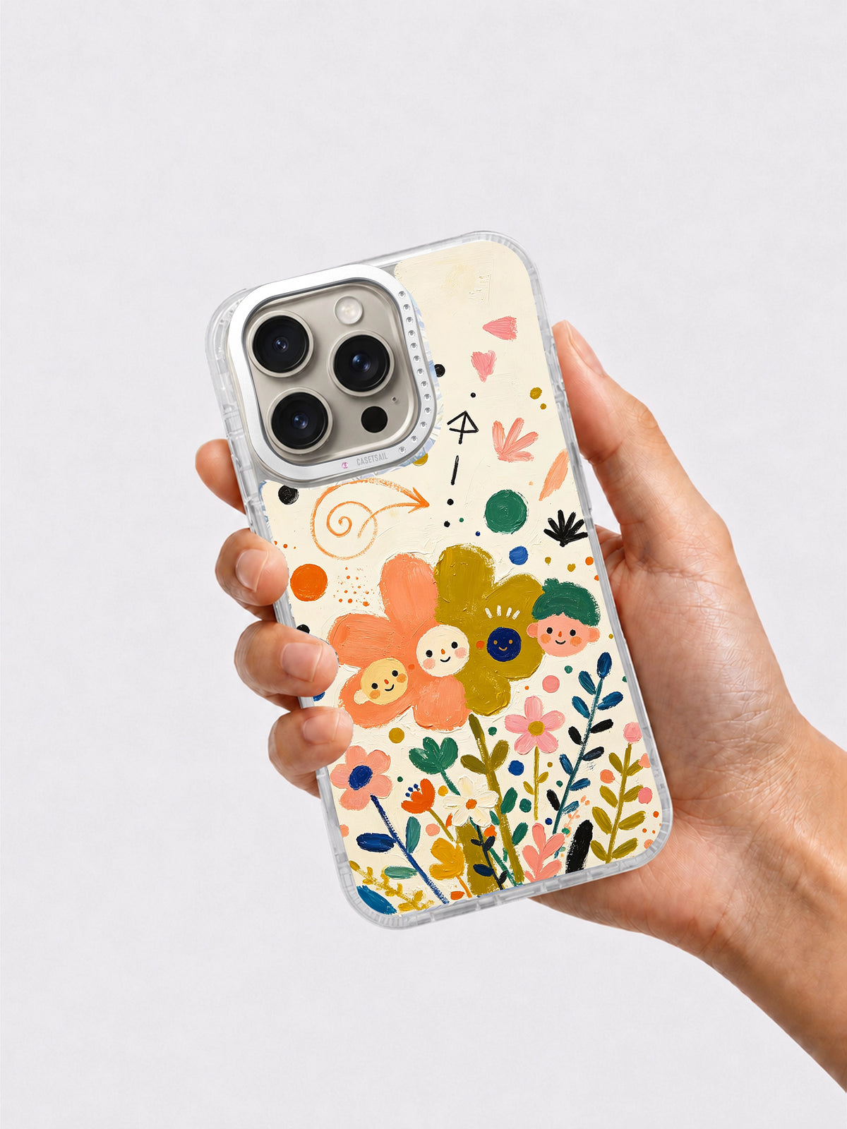 Cute floral iPhone 16 Pro case protective design